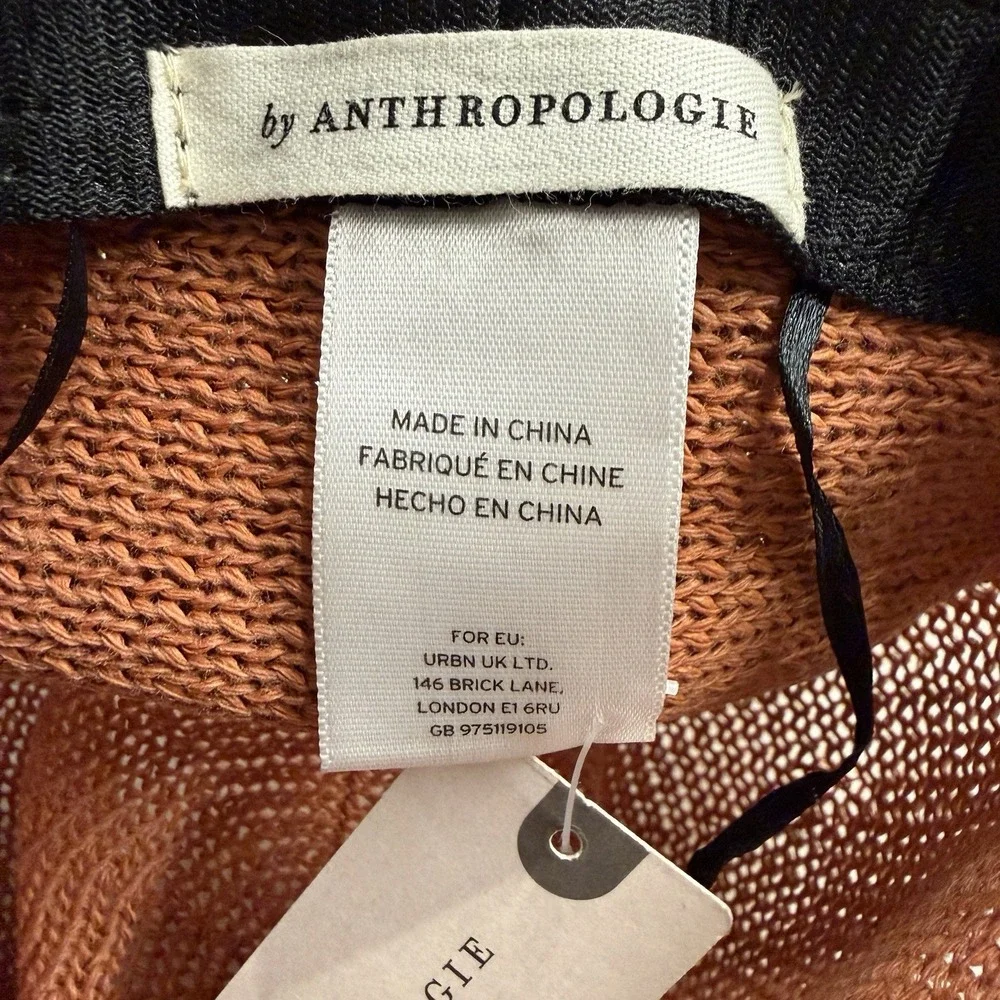 Anthropologie Cali Dream Rust Boho Wide Brim‎ Fedora Hat Beaded Band One Size